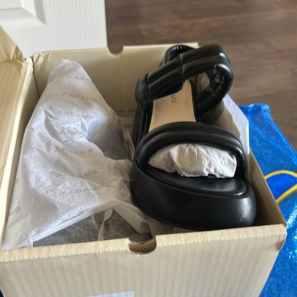 J.Adams black NWT RAYANNE PLATFORM WEDGE SANDALS 6.5 - Picture 7 of 10